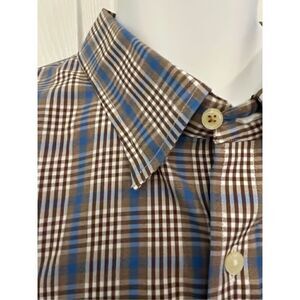 Enro Blue and Brown Casual Button Down. Size XXXL